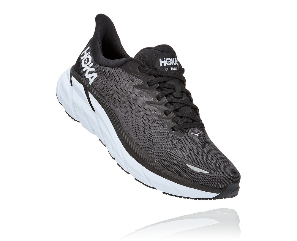Hoka One One Clifton 8 Wides Herr Svarta/Vita - SE-7638491